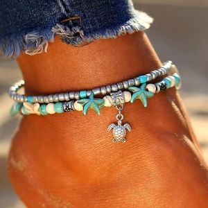 Tirqouise Turtle starfish anklet